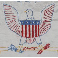 HOMEMADE TEXTILE WITH EMBROIDERY FEATURING THE PLEDGE OF ALLEGIANCE, PRE-1954