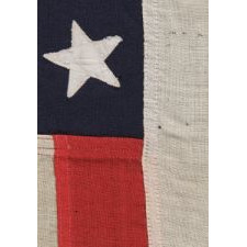 48 STAR, U.S. NAVY SMALL BOAT ENSIGN WITH AN ATTRACTIVE, ELONGATED FORMAT, MADE AT MARE ISLAND, CALIFORNIA DURING WWII, SIGNED AND DATED JULY, 1943