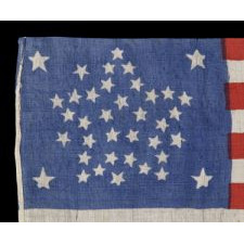 38 STARS IN A RARE AND BEAUTIFUL VARIATION OF THE "GREAT STAR" PATTERN, COLORADO STATEHOOD, 1876-1889
