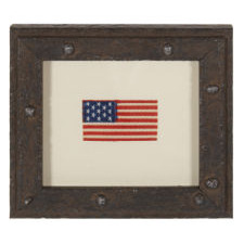 13 STAR AMERICAN FLAG RIBBON, WOVEN SILK, 1876-1910