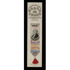 STEVENSGRAPH BOOK MARK WITH AN IMAGE OF GEORGE WASHINGTON, MADE FOR THE 1893 WORLD COLUMBIAN EXPOSITION (A.K.A.THE CHICAGO WORLD'S FAIR)