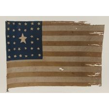 32 STARS IN A ONE-OF-A-KIND PATTERN ON A DYNAMIC FLAG WITH PURPORTED CONFEDERATE CAPTURE HISTORY AT THE FIRST MANASSAS; A VERY RARE STAR COUNT, OFFICIAL FOR 1 YEAR AND ACCURATE FOR JUST 9 MONTHS, MINNESOTA STATEHOOD, 1858-59