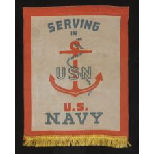 WWII SON-IN-SERVICE BANNER FOR A U.S. NAVYMAN