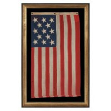 13 STARS, A US NAVY SMALL BOAT ENSIGN MADE AT THE BROOKLYN NAVY YARD, NEW YORK, DATED 1912