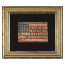 36 STARS, MADE FOR THE 1868 PRESIDENTIAL CAMPAIGN OF ULYSSES S. GRANT & SCHUYLER COLFAX