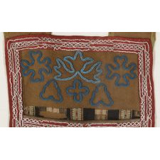 BEADED, NATIVE AMERICAN BANDOLIER BAG, WITH GEOMETRIC AND FLORAL DESIGNS, CHIPPEWA OR WINNEBAGO INDIAN NATION, circa 1880