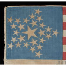 26 STARS, MADE FOR THE 1844 PRESIDENTIAL CAMPAIGN OF HENRY CLAY & THEODORE FRELINGHUYSEN, WITH A BEAUTIFUL GREAT STAR CONFIGURATION AND THE VERY RARE PRESENCE OF A THIRD CANDIDATE, HENRY MARKLE, WHO WAS RUNNING FOR GOVERNOR IN PENNSYLVANIA; ONE OF ONLY TWO KNOWN EXAMPLES IN THIS STYL