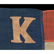 31 STARS PLUS A "K" FOR BLEEDING KANSAS, AN EXTRAORDINARILY UNUSUAL FORM OF POLITICAL SYMBOLISM ON AN EARLY STARS & STRIPES, PRE-CIVIL WAR, CALIFORNIA STATEHOOD, 1850-1858