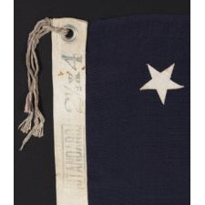 13 STARS ARRANGED IN A MEDALLION PATTERN ON A SMALL-SCALE FLAG OF THE 1895-1926 ERA