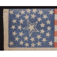 34 STARS IN A MEDALLION CONFIGURATION WITH A LARGE, HALOED CENTER STAR, CIVIL WAR PERIOD, 1861-63, KANSAS STATEHOOD
