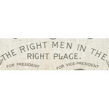 JUGATE PORTRAIT POLITICAL KERCHIEF FROM THE 1904 PRESIDENTIAL CAMPAIGN OF THEODORE ROOSEVELT & CHARLES WARREN FAIRBANKS WITH "THE RIGHT MEN IN THE RIGHT PLACE" SLOGAN