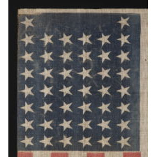 44 STARS IN AN UNUSUAL "NOTCHED" PATTERN, WYOMING STATEHOOD, 1890-1896