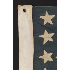 45 STARS IN A "NOTCHED" DESIGN ON A SMALL SCALE FLAG OF THE 1896-1907 PERIOD, LEAVING SPACE OPEN FOR THE FUTURE ADDITION OF THREE MORE WESTERN TERRITORIES, OWNED AND POSSIBLY MADE BY ALVAH WOODBURY, A SHOEMAKER, OF BEVERLY MASSACHUSETTS