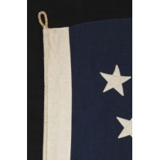 44 STARS CONFIGURED INTO THE LETTERS “U.S.”, PATENTED IN 1890 BY W.R. WASHBURN, ONE OF ONLY FOUR KNOWN SURVIVING EXAMPLES AND ONE OF THE BOLDEST DESIGNS KNOWN TO EXIST IN EARLY FLAGS