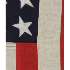 48 STAR, U.S. NAVY SMALL BOAT ENSIGN, MADE AT MARE ISLAND, CALIFORNIA DURING WWII, SIGNED AND DATED 1944