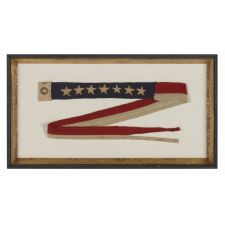 U.S. NAVY COMMISSIONING PENNANT WITH 7 STARS, A 4 FT. EXAMPLE, WWI-WWII ERA (1917-1945)