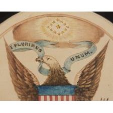 WATERCOLOR PAINTING OF THE GREAT SEAL OF THE UNITED STATES, CA 1820-1850