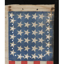 CIVIL WAR ERA PARADE FLAG WITH 36 STARS IN A VERY RARE FORM THAT DISPLAYS A “U” FOR UNION