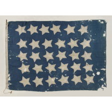U.S. NAVY JACK WITH 30 STARS, AN ENTIRELY HAND-SEWN, PRE-CIVIL WAR EXAMPLE WITH GREAT COLOR AND BOLD VISUAL QUALITIES, WISCONSIN STATEHOOD, 1848-1850