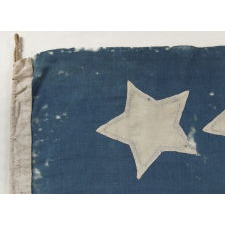 U.S. NAVY JACK WITH 30 STARS, AN ENTIRELY HAND-SEWN, PRE-CIVIL WAR EXAMPLE WITH GREAT COLOR AND BOLD VISUAL QUALITIES, WISCONSIN STATEHOOD, 1848-1850