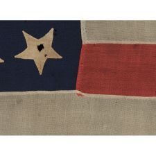 35 STARS, ENTIRELY HAND-SEWN AND WITH ATTRACTIVE EARLY FEATURES, CIVIL WAR PERIOD, WEST VIRGINIA STATEHOOD, 1863-1865, SIGNED "J.W. BRADLEY"