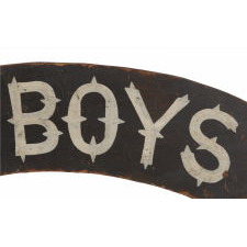 ALL HONOR TO THE BOYS IN BLUE: PAINT-DECORATED AMERICAN SIGN, 1866-1880