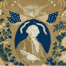 EARLY YARD GOODS TEXTILE MEMORIALIZING GEORGE WASHINGTON, CIRCA 1824-1830