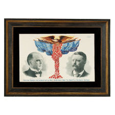 WILLIAM McKINLEY & THEODORE ROOSEVELT POLITICAL CAMPAIGN POSTER, MADE IN CHICAGO, 1900