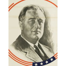 PORTRAIT STYLE BANNER MADE FOR THE 1932 PRESIDENTIAL CAMPAIGN OF FRANKLIN DELANO ROOSEVELT