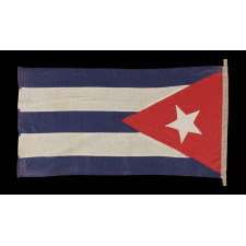 CUBAN FLAG WITH AN ELONGATED TRIANGULAR CANTON AND ELONGATED PROPORTIONS, CA 1895-1920