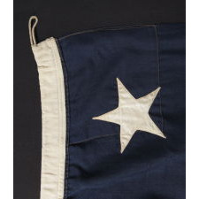 13 STARS IN A 3-2-3-2-3 LINEAL CONFIGURATION ON A LARGE SCALE FLAG MADE DURING THE LAST QUARTER OF THE 19TH CENTURY