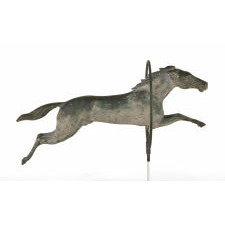 EXCEPTIONAL HORSE AND HOOP WEATHERVANE WITH EXCELLENT EARLY SURFACE, MADE BY J.W. FISKE IN NEW YORK CITY, ca 1875-1890's