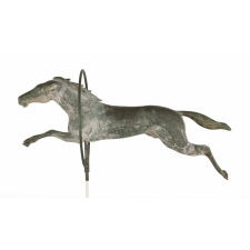 EXCEPTIONAL HORSE AND HOOP WEATHERVANE WITH EXCELLENT EARLY SURFACE, MADE BY J.W. FISKE IN NEW YORK CITY, ca 1875-1890's