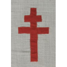 WWII PERIOD FRENCH FLAG WITH THE CROSS OF LORRAINE, THE SYMBOL OF THE FREE FRENCH; WITH BEAUTIFUL AND UNUSUAL COLORS, CA 1940-1945