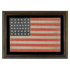 38 STARS ON A PARADE FLAG WITH ESPECIALLY LARGE SCALE AND BEAUTIFUL, PERSIMMON RED STRIPES, COLORADO STATEHOOD, 1876-1889