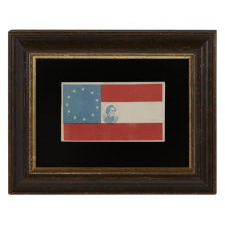 CIVIL WAR PERIOD COVER (ENVELOPE) IN THE FORM OF AN 11 STAR 1ST NATIONAL PATTERN FLAG WITH A PORTRAIT IMAGE OF JEFFERSON DAVIS, 1861