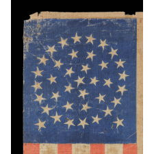 38 STARS IN A MEDALLION CONFIGURATION WITH 2 OUTLIERS, COLORADO STATEHOOD, 1876-1889, A WELL-WORN EXAMPLE WITH BOLD COLORATION
