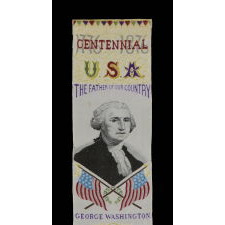 STEVENSGRAPH BOOK MARK, WITH A PORTRAIT OF GEORGE WASHINGTON, MADE FOR THE 1876 CENTENNIAL INTERNATIONAL EXPOSITION IN PHILADELPHIA BY THOMAS STEVENS, WHO INVENTED THE PROCESS FOR PRODUCING THEM