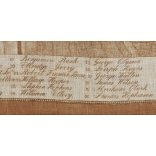 RARE, LARGE SCALE KERCHIEF WITH IMAGE OF JOHN TRUMBULL’S “DECLARATION OF INDEPENDENCE,” MADE FOR THE 1826 SEMICENTENNIAL