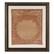 EXCEPTIONAL 1821 PRINTING OF THE DECLARATION OF INDEPENDENCE ON CLOTH, PRODUCED AND DISTRIBUTED BY ROBERT & COLLIN GILLESPIE