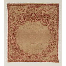 EXCEPTIONAL 1821 PRINTING OF THE DECLARATION OF INDEPENDENCE ON CLOTH, PRODUCED AND DISTRIBUTED BY ROBERT & COLLIN GILLESPIE