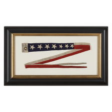U.S. NAVY COMMISSIONING PENNANT WITH 7 STARS, A 4 FT. EXAMPLE, WWI-WWII ERA (1917-1945)