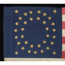 35 STAR SILK CAVALRY GUIDON WITH GILT-PAINTED STARS, IN AN EXCEPTIONAL STATE OF PRESERVATION, CIVIL WAR PERIOD, 1863-65