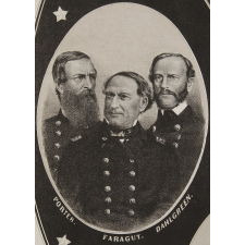 "THE DEFENDERS OF THE UNION": LATE CIVIL WAR BROADSIDE WITH PORTRAITS OF ABRAHAM LINCOLN, ANDREW JOHNSON, GEORGE WASHINGTON, SIX CIVIL WAR GENERALS & ADMIRALS