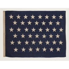 ANTIQUE AMERICAN U.S. NAVY JACK WITH 45 STARS, MADE BETWEEN 1896 AND 1908, IN THE PERIOD WHEN UTAH WAS THE MOST RECENT STATE TO JOIN THE UNION, DURING THE SPANISH-AMERICAN WAR ERA