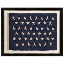 ANTIQUE AMERICAN U.S. NAVY JACK WITH 45 STARS, MADE BETWEEN 1896 AND 1908, IN THE PERIOD WHEN UTAH WAS THE MOST RECENT STATE TO JOIN THE UNION, DURING THE SPANISH-AMERICAN WAR ERA