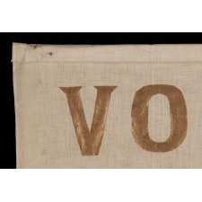 HOMEMADE SUFFRAGETTE BANNER WITH “VOTES FOR WOMEN” TEXT, 1910-20