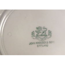 IRONSTONE PLATE WITH "VOTES FOR WOMEN" TEXT, MADE JOHN MADDOCK & SONS FOR SUFFRAGIST AVA BELMONT FOR MARBLE HOUSE, HER FAMOUS ESTATE IN NEWPORT, RHODE ISLAND, CA 1914