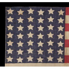 42 STARS IN A WAVE CONFIGURATION OF LINEAL COLUMNS, NEVER AN OFFICIAL STAR COUNT, 1889-1890, WASHINGTON STATEHOOD