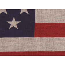 45 STARS IN STAGGERED ROWS ON AN ANTIQUE AMERICAN PARADE FLAG OF THE 1896-1908 PERIOD, SPANISH-AMERICAN WAR ERA, REFLECTING UTAH STATEHOOD